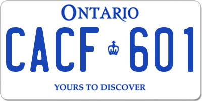 ON license plate CACF601