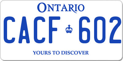 ON license plate CACF602