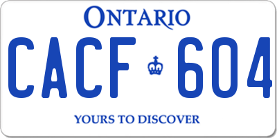 ON license plate CACF604