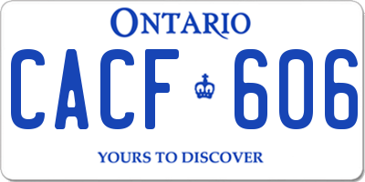 ON license plate CACF606