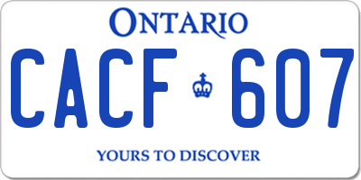 ON license plate CACF607