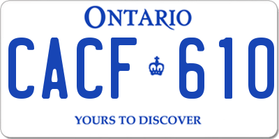 ON license plate CACF610