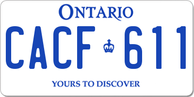 ON license plate CACF611