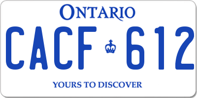 ON license plate CACF612