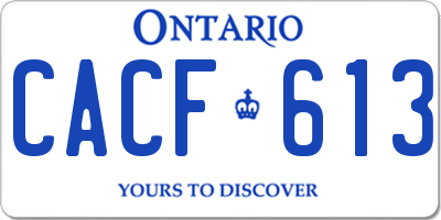 ON license plate CACF613