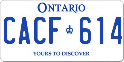 ON license plate CACF614