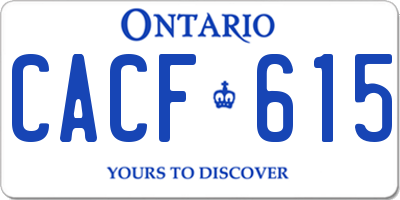 ON license plate CACF615