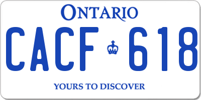 ON license plate CACF618