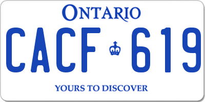 ON license plate CACF619