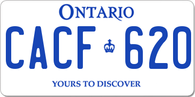 ON license plate CACF620