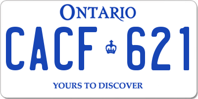 ON license plate CACF621