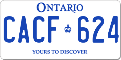 ON license plate CACF624