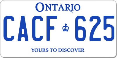 ON license plate CACF625