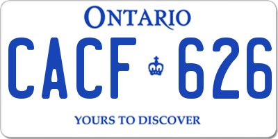 ON license plate CACF626