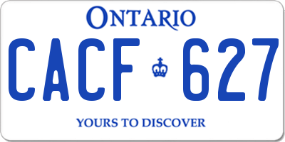 ON license plate CACF627