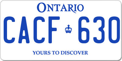 ON license plate CACF630