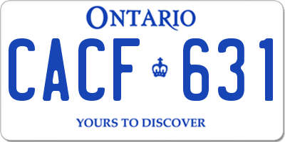 ON license plate CACF631