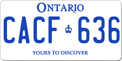 ON license plate CACF636