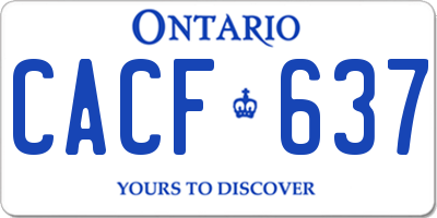 ON license plate CACF637