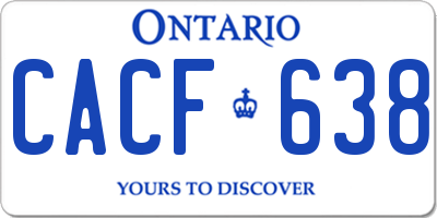 ON license plate CACF638