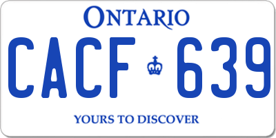 ON license plate CACF639