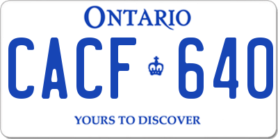 ON license plate CACF640