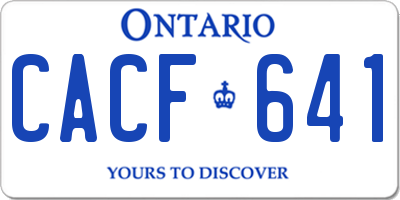 ON license plate CACF641