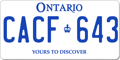 ON license plate CACF643