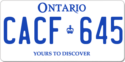 ON license plate CACF645