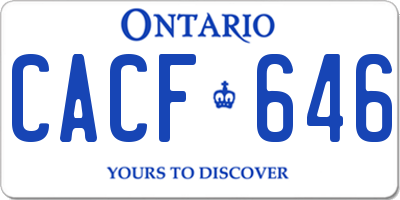 ON license plate CACF646