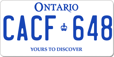 ON license plate CACF648