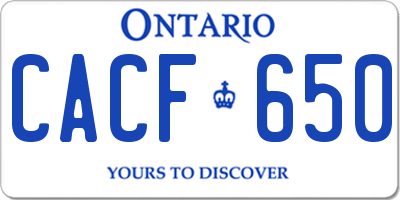 ON license plate CACF650