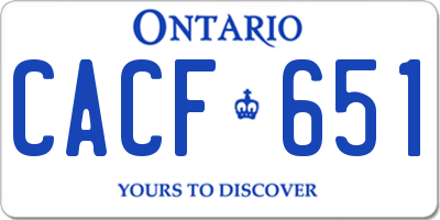 ON license plate CACF651