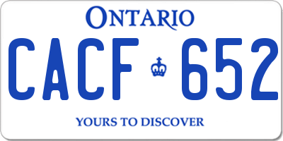 ON license plate CACF652