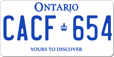 ON license plate CACF654