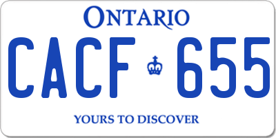 ON license plate CACF655