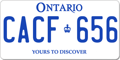 ON license plate CACF656