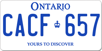 ON license plate CACF657