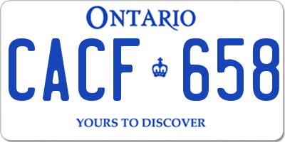 ON license plate CACF658