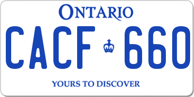 ON license plate CACF660