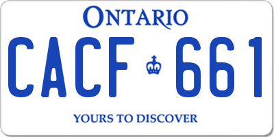 ON license plate CACF661