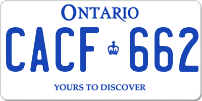 ON license plate CACF662