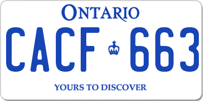 ON license plate CACF663