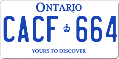 ON license plate CACF664