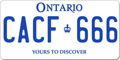 ON license plate CACF666