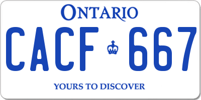 ON license plate CACF667