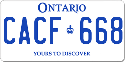 ON license plate CACF668