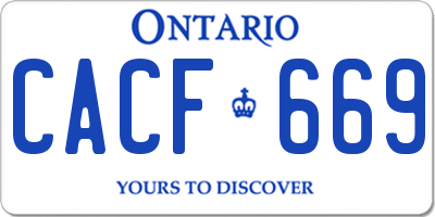 ON license plate CACF669