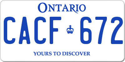 ON license plate CACF672