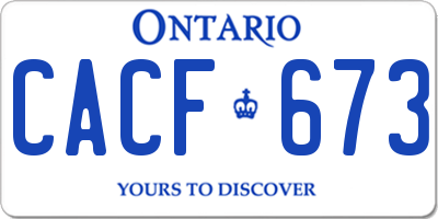 ON license plate CACF673